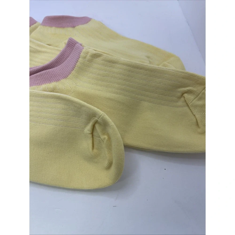 5 Pairs Unisex‎ Ankle Socks Comfortable Everyday Low Cut Sport Yellow And Pink